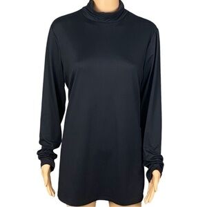 LANE BRYANT black, ultra-soft, shirred mock-neck turtleneck. Size 14/16. EUC